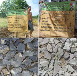 Warga Tiyuh Suka Jaya Komplain Pembangunan Jalan Onderlagh Yang Diduga Asal Jadi