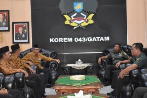 Danrem 043/Gatam Sambut Silaturahmi Ketua DPD Pepabri Provinsi Lampung