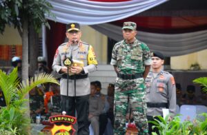 Hadiri Apel Gelar Pasukan, Danrem 043/Gatam Siap Dukung Operasi Ketupat Krakatau 2024