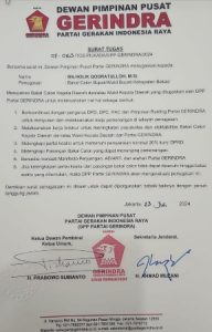 SAH!!! BN Holik Qodratullah Dapat Surat Penugasan dari Gerindra untuk Maju Pilkada