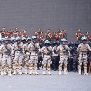 Polri Gladi Bersih Apel Gelar Pasukan Pengamanan Pelantikan Presiden.