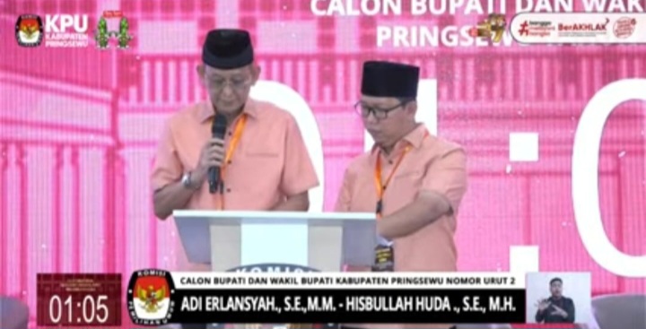 Pasangan Nomor 2 Unggul dalam Debat Kedua Pilkada Pringsewu 2024