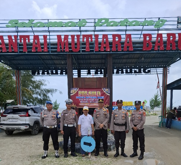 Wisata Pantai di Lampung Timur Mulai Padat, Polres Lampung Timur Tingkatkan Pengamanan