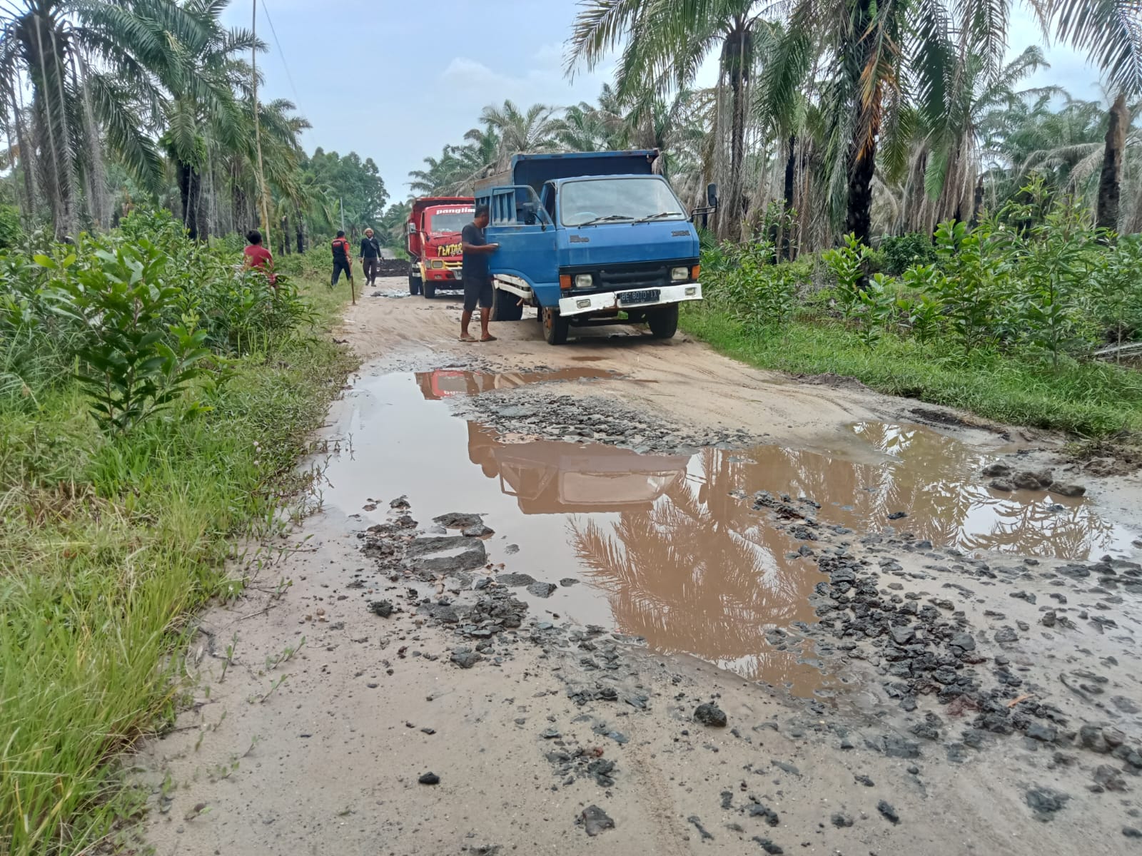 Kondisi jalan  di Desa sukorahayu  rusak parah warga minta di perbaiki 