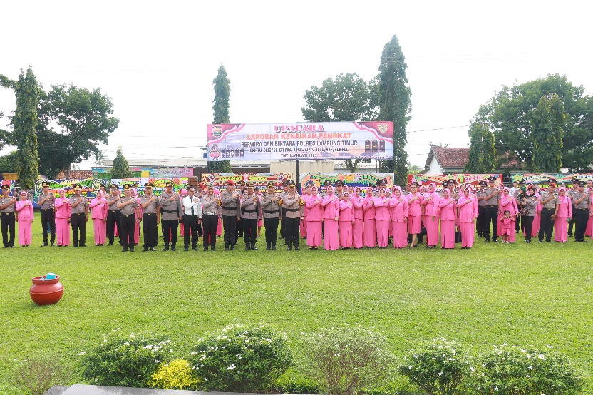 Polres Lampung Timur Gelar Upacara Kenaikan Pangkat Periode 1 Januari 2025