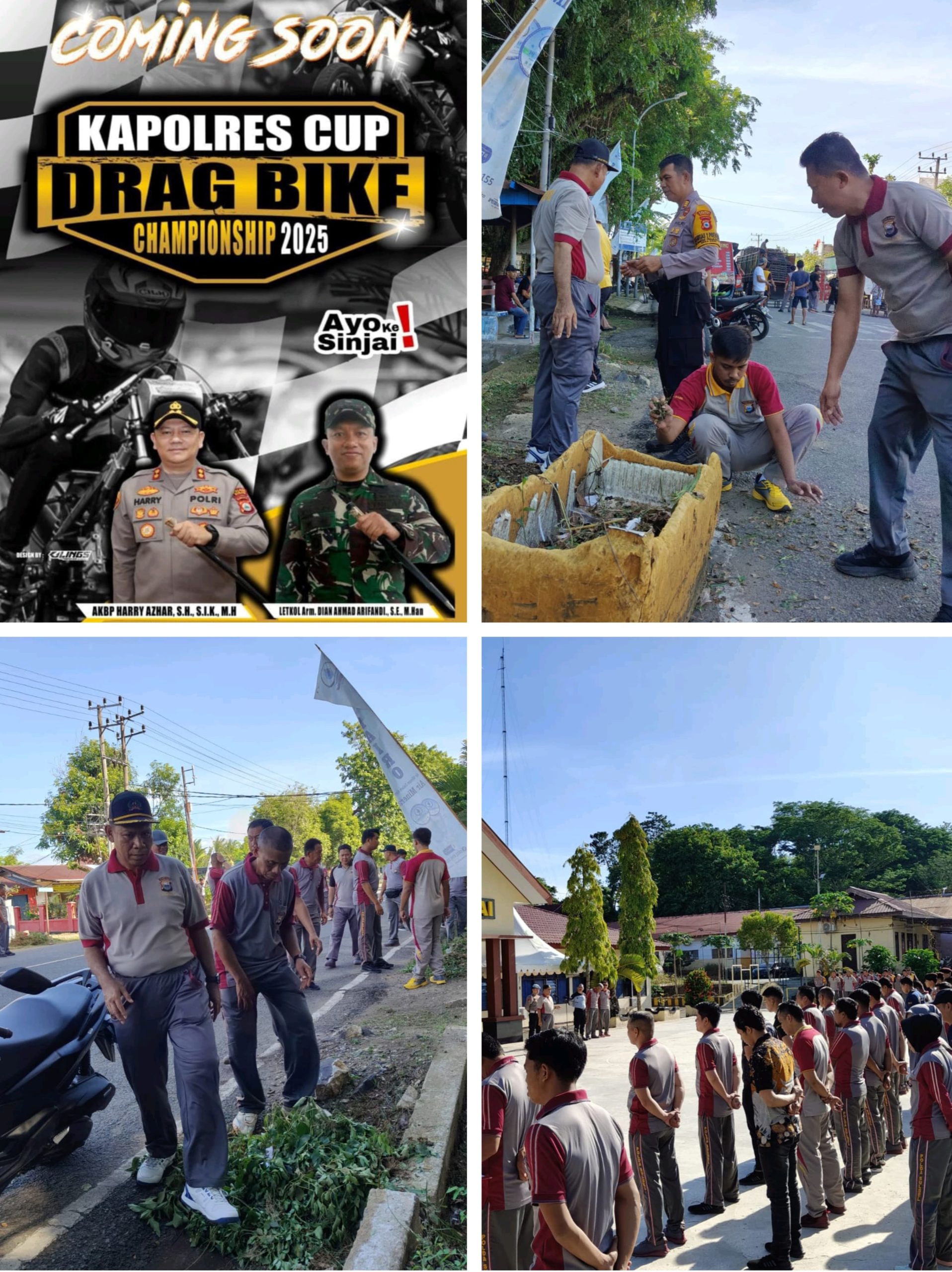 Drag Bike Kapolres Cup I di Mulai Esok, Polres Sinjai Gelar Korvei dan Persiapan Arena.