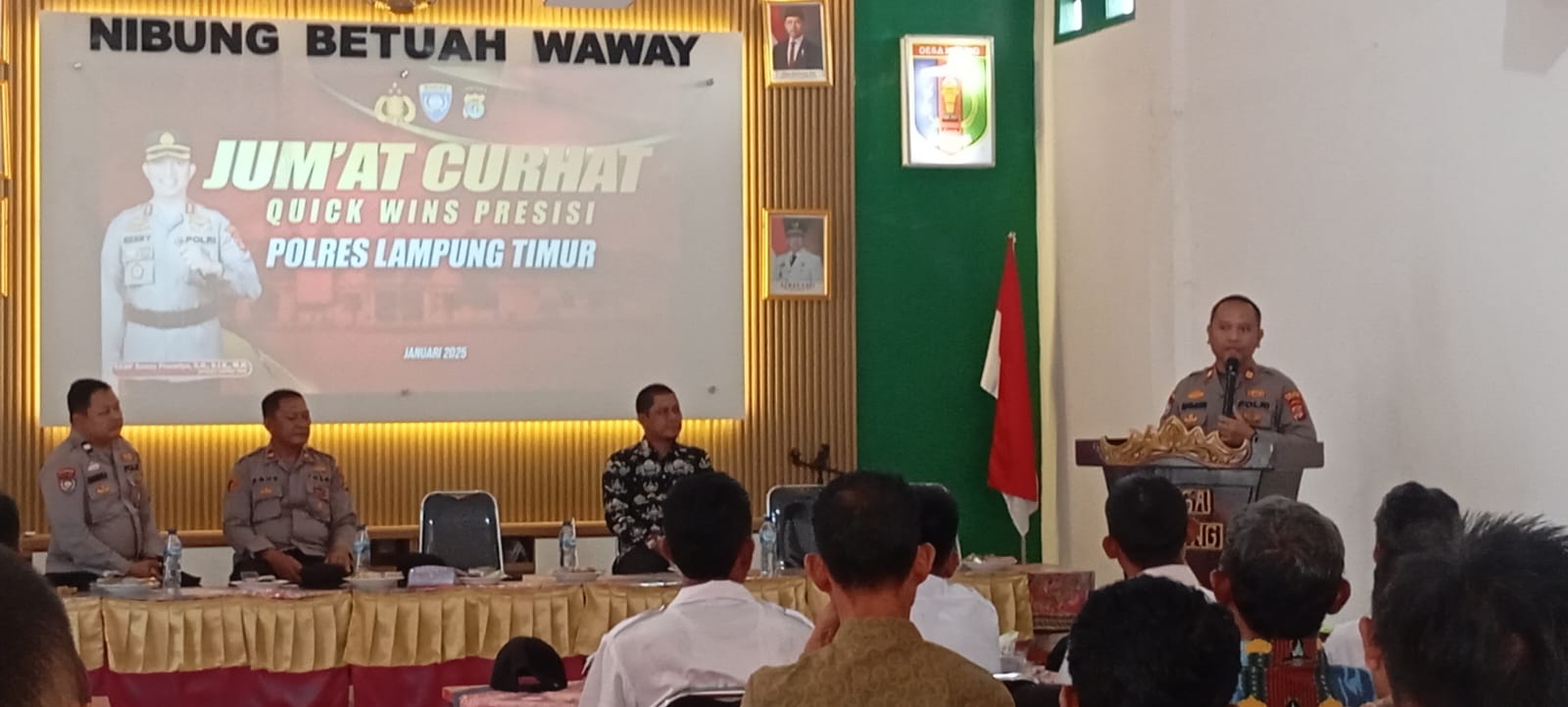 Polres Lampung Timur Gelar Jumat Curhat di Desa Nibung Kecamatan Gunung Pelindung