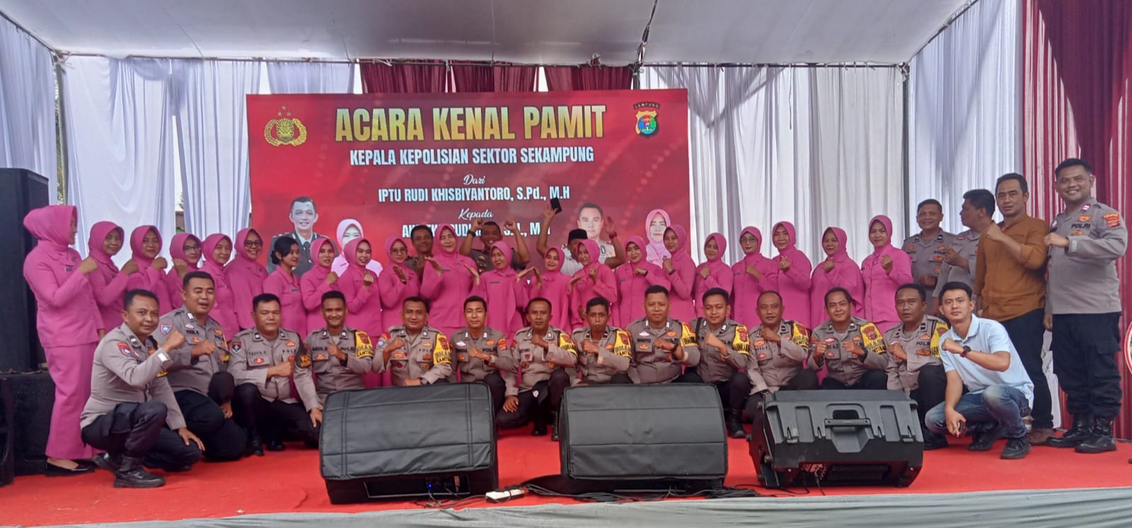 Acara kenal pamit Kepala kepolisian sektor Sekampung Dari IPTU Rudi Khisbiyantoro,S.pd,M.H. Kepada AKP Eko Budiarto,S.H,M.H.