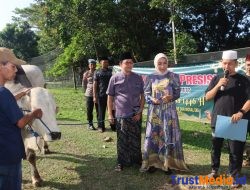 Polres Lampung Timur Laksanakan Salat Idul Adha dan Sembelih 7 Ekor Sapi dan 5 Kambing untuk Kurban