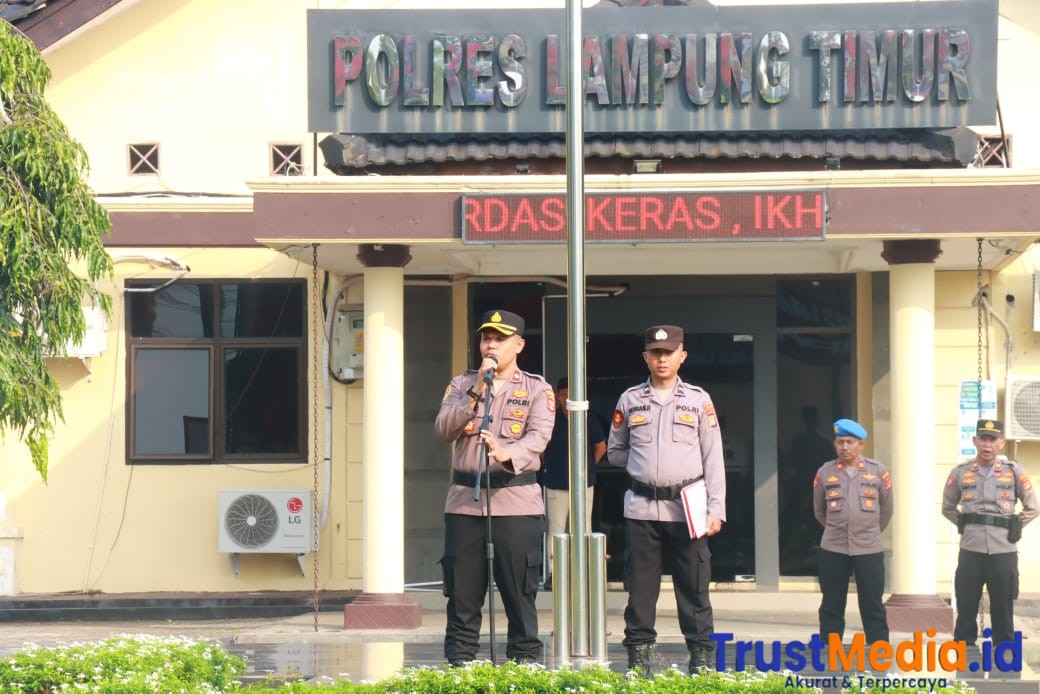 Pimpin Apel Pagi, Waka Polres Lamtim Ajak Personel Dukung Program Kapolres