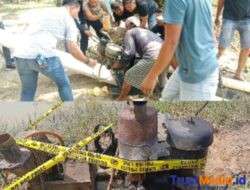 Satuan Unit Tindak Pidana Tertentu (Tipiter) Polres Lampung Timur menggerebek penambangan pasir liar