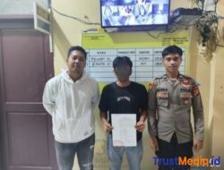 Terduga Pelaku Kekerasan Dalam Rumah Tangga, di Amankan Satuan Reserse Kriminal (Satreskrim)
