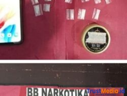 Polres Lamtim Amankan Tiga orang Tersangka penyalahguna narkotika.