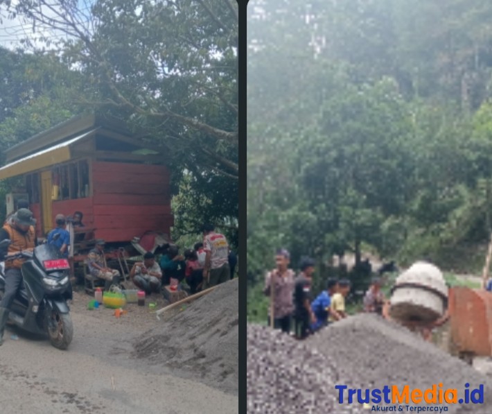 Kepala Desa Gantarang dan Warga Swadaya Benahi Jalan Rusak Pasca Longsor