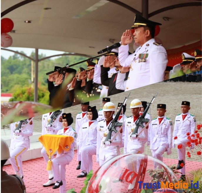 UPACARA PENGIBARAN BENDERA MERAH PUTIH PERINGATI HUT RI KE-80 DI KAB. SIMEULUE