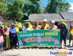 Peduli Masyarakat, Polsek Labuhan Maringgai dan PT Nanda Jaya Silika Gelar Gerakan Pangan Murah