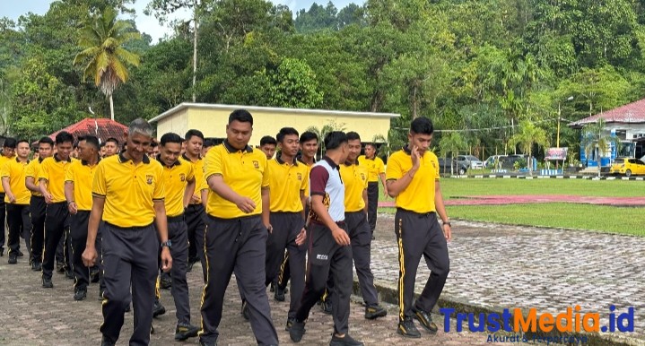 Semangat olahraga Pagi, Personel Polres Simeulue Jaga Kebugaran Dan Soliditas