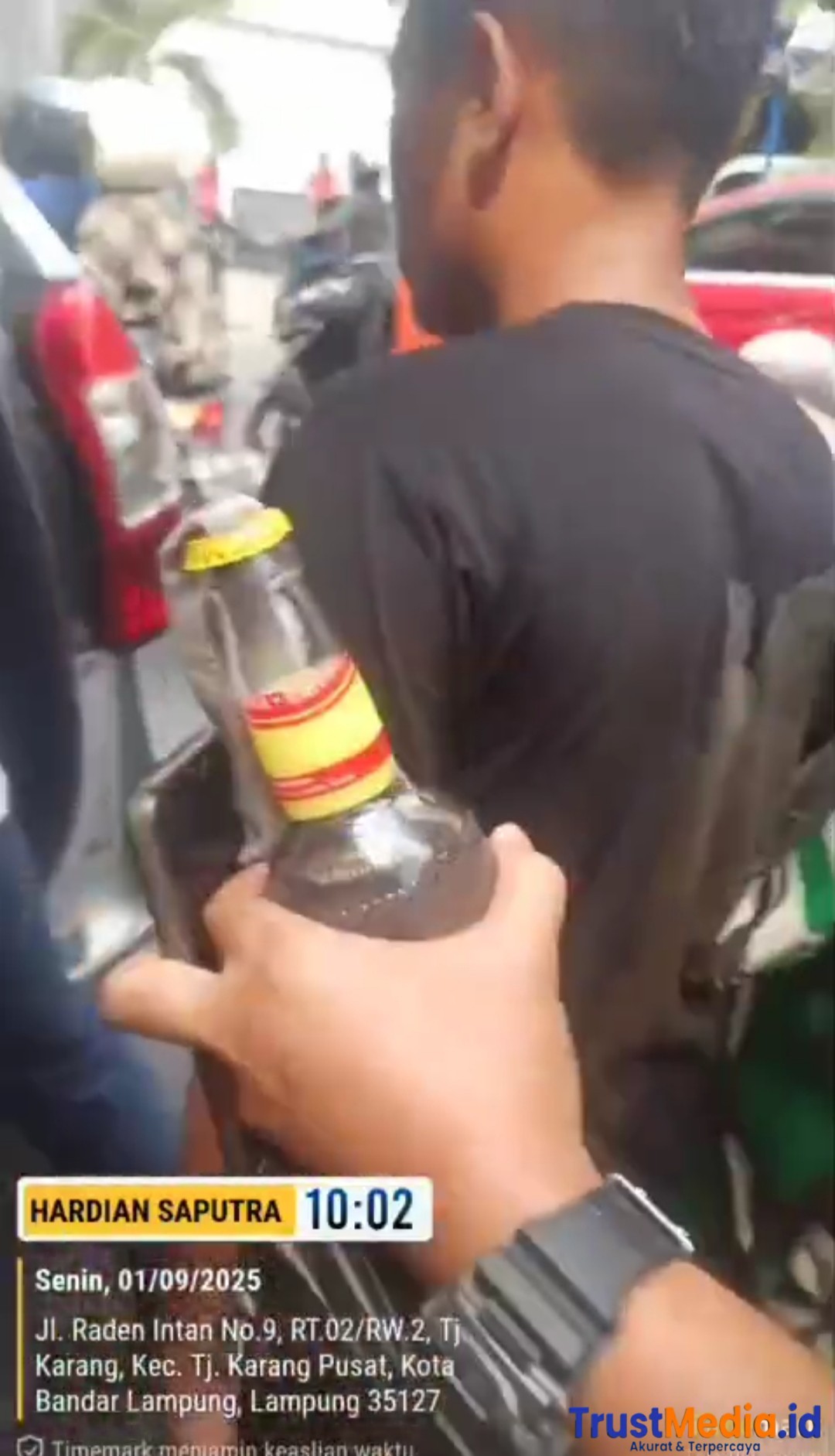 TNI Amankan Remaja Bawa Bom Molotov Saat Aksi di Bandarlampung