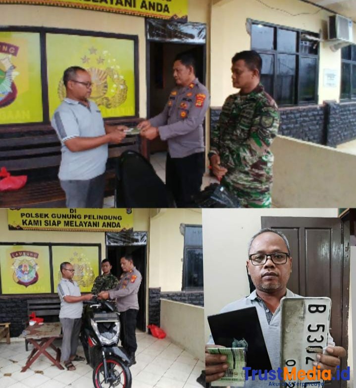 Polsek Gunung Pelindung Serahkan Barang Bukti Sepeda Motor Hasil Dugaan Curanmor ke Pemilik