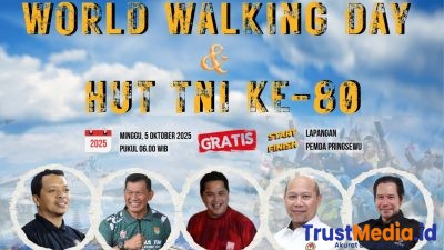 Pringsewu Ukir Sejarah: Ribuan Warga Meriahkan Jalan Sehat Hari Berjalan Sedunia