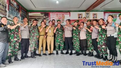 Camat Dan Kapolsek Natar, Surprise Sambangi Makoramil 421-06/Natar, Beri Kue Dan Ucapan HUT TNI Ke-80