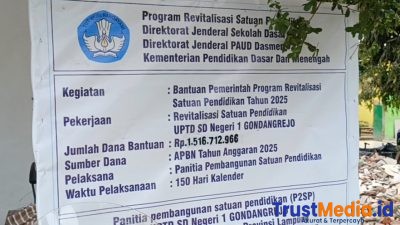 P2SP hanya Formalitas. Proyek Milyaran Revitalisasi SDN 1 Gondangrejo Pekalongan Lampung Timur Di pertanyakan P2SP hanya Formalitas. Proyek Milyaran Revitalisasi SDN 1 Gondangrejo Pekalongan Lampung Timur Di pertanyakan