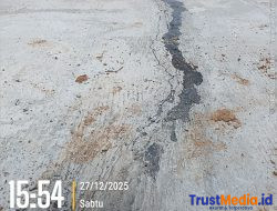 Proyek Jalan Rigid Beton Taman Cari Retak Bara JP Lampung Timur Siap Lapor APH Ada Apa… ?