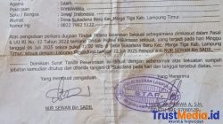 Sungguh miris terjadi Kekerasan seksual di Kecamatan Marga Tiga