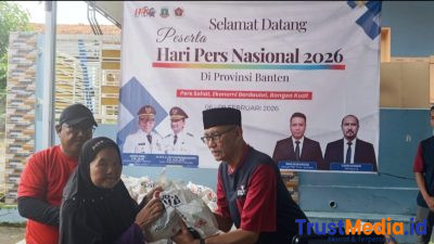 HPN  2026 Arta Graha Peduli bersama PWI  gelar bansos di Kecamatan Waringinkurung Serang, Banten