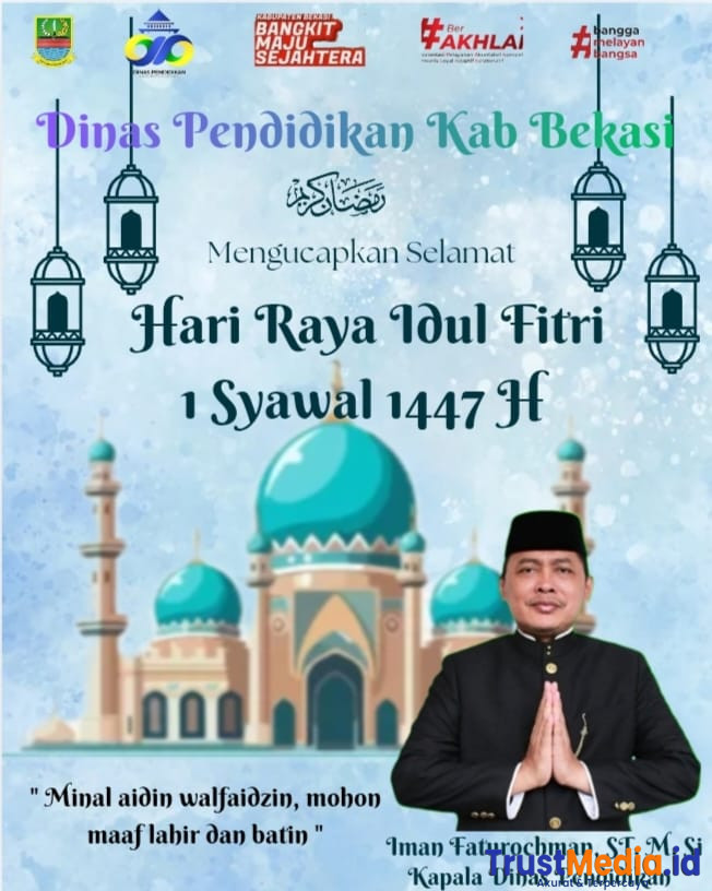 Dinas Pendidikan Kabupaten Bekasi Ucapan Selamat Hari Raya Idhul Fitri 1 Syawal 1447 H.