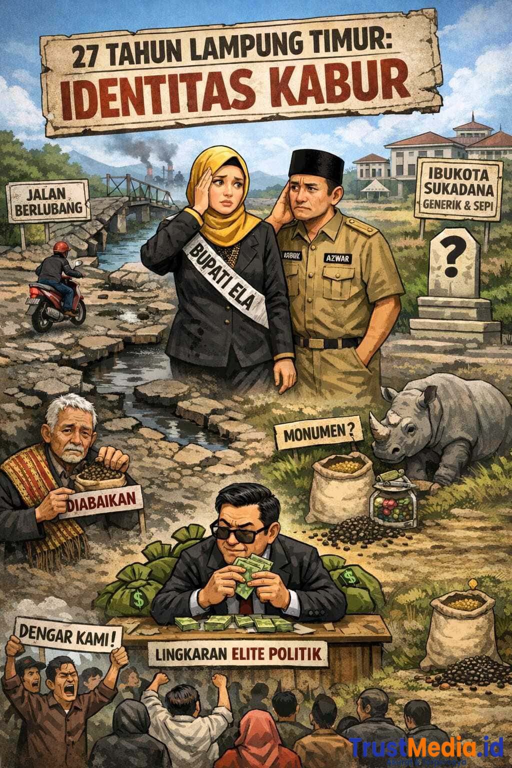 27 Tahun, Jalan Berlubang Dan Ibukota Tanpa Identitas, PR Ela -Azwar Membangun Wajah Lampung Timur