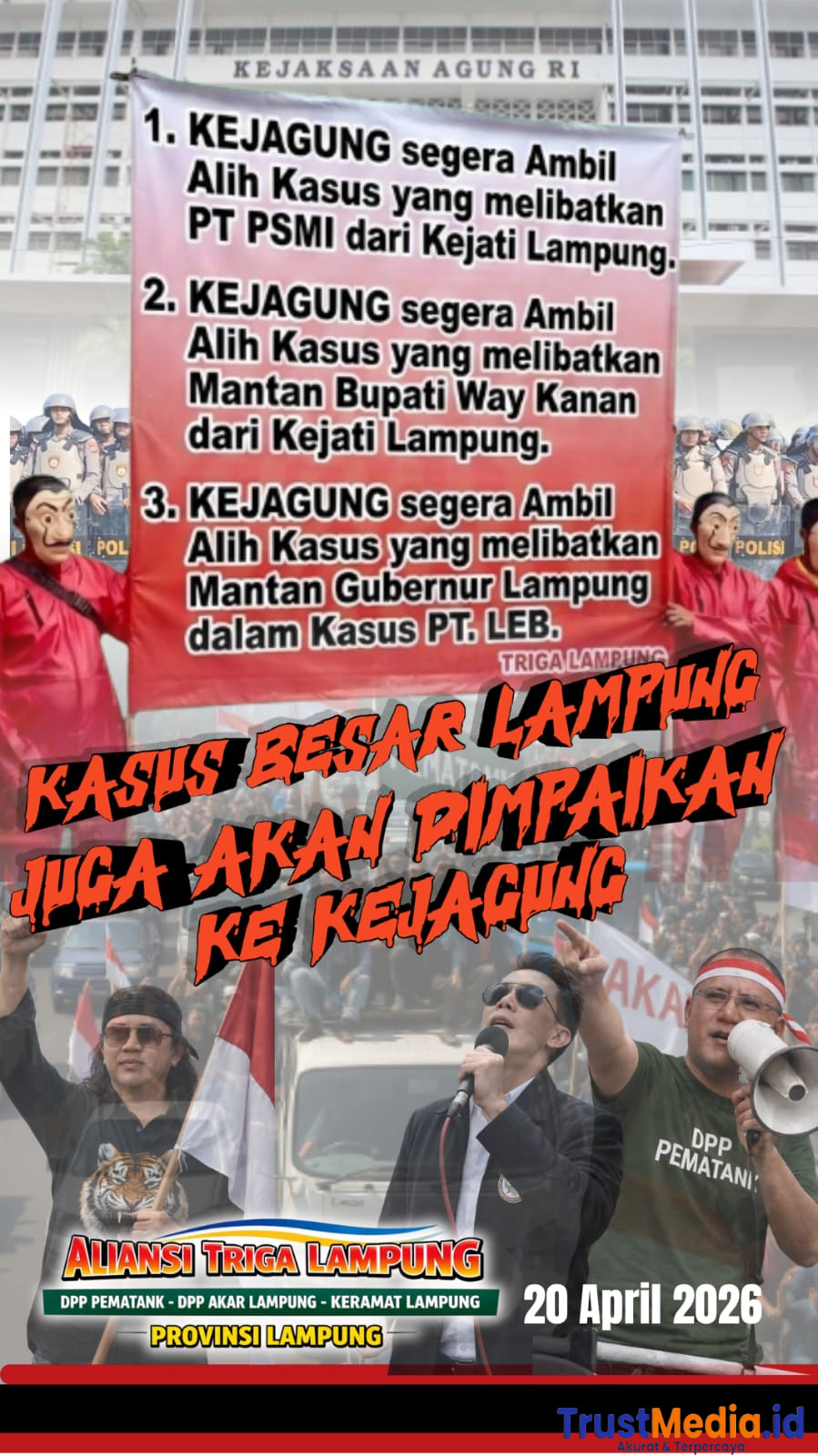 Triga Lampung desak Kejagung Ambil Alih Kasus Besar yang Melibatkan Korporasi di Lampung