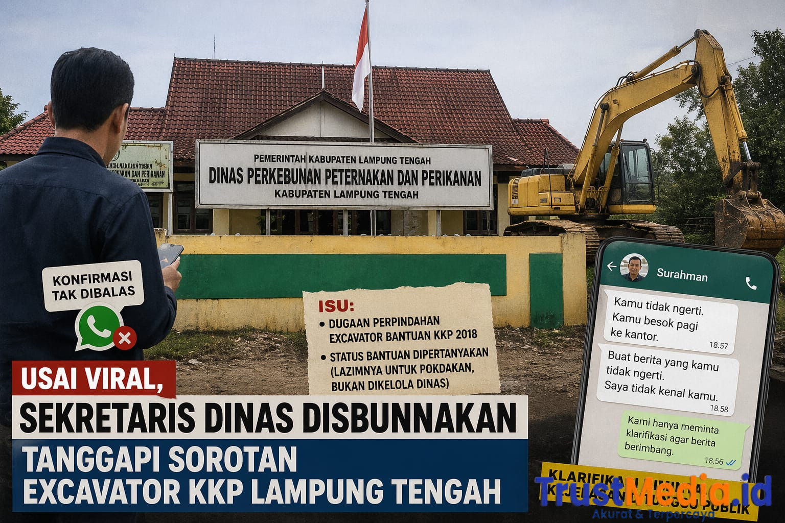 Usai Viral, Sekretaris Dinas Disbunnakan Tanggapi Sorotan Excavator KKP