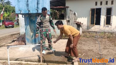 Sumur Bor TMMD ke-128 Kodim 0424/Tanggamus Atasi Kesulitan Air Bersih Warga