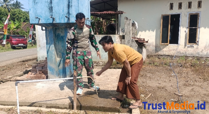 Sumur Bor TMMD ke-128 Kodim 0424/Tanggamus Atasi Kesulitan Air Bersih Warga