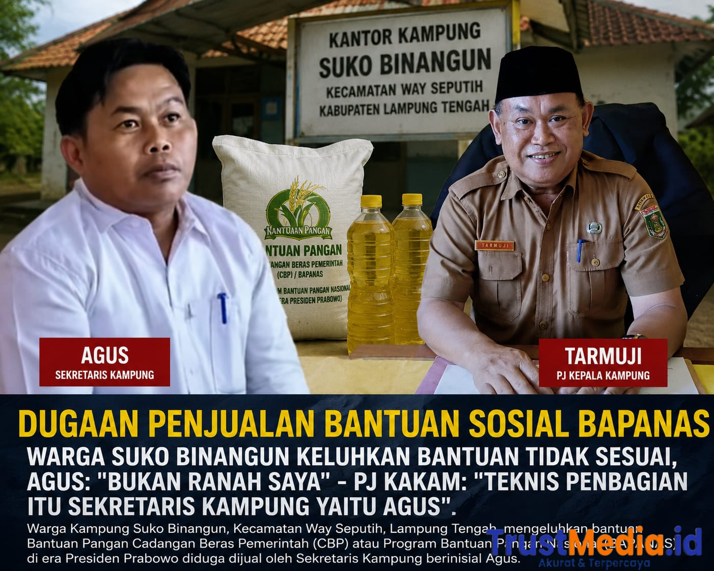 Warga Keluhkan Dugaan Penjualan Bantuan Sosial BAPANAS di Kampung Suko Binangun
