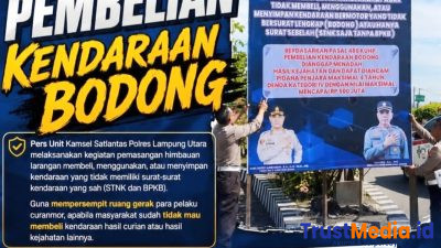 Satlantas Polres Lampung Utara Gencarkan Imbauan Tolak Kendaraan Bodong Satlantas Polres Lampung Utara Gencarkan Imbauan Tolak Kendaraan Bodong