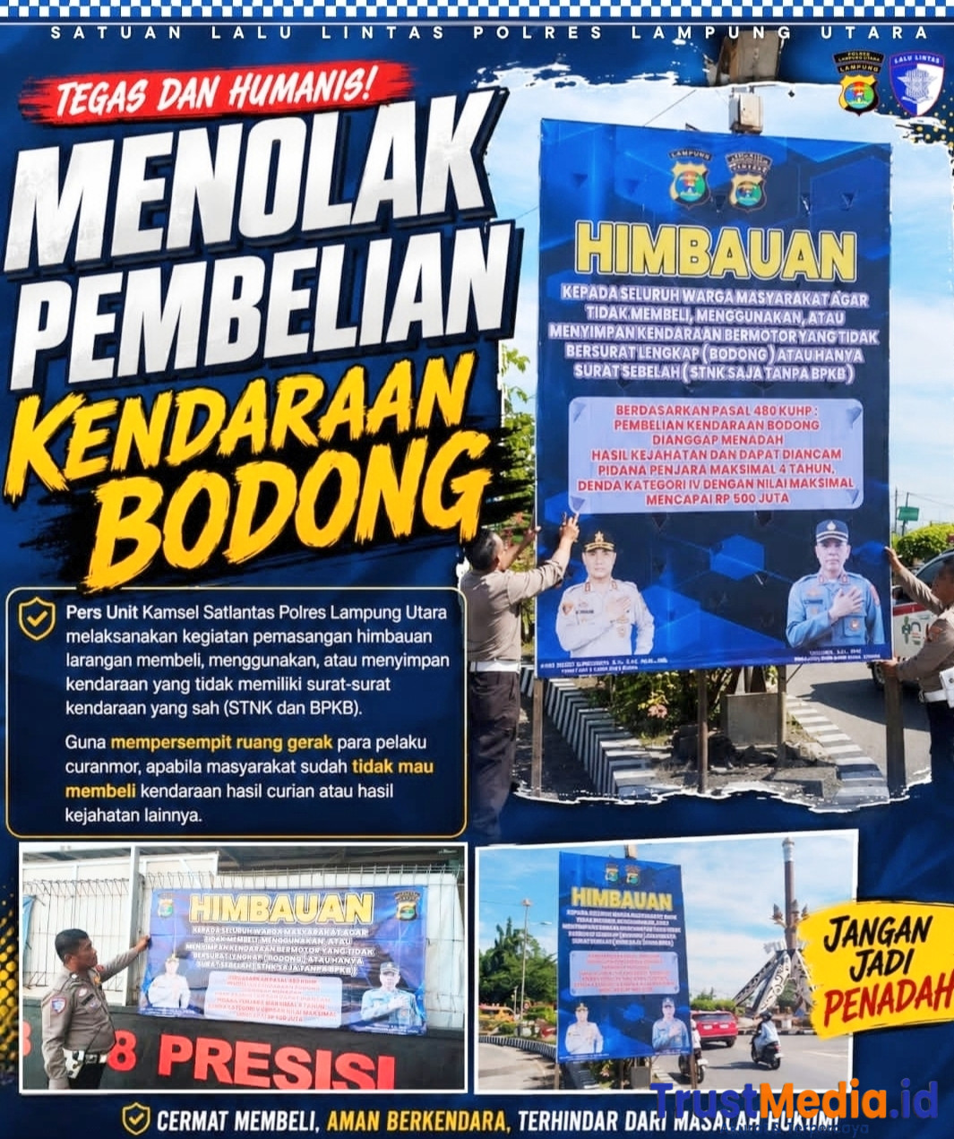 Satlantas Polres Lampung Utara Gencarkan Imbauan Tolak Kendaraan Bodong