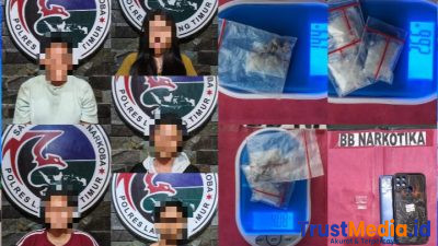 Perangi Narkoba, Satresnarkoba Polres Lampung Timur Tangkap 5 Pelaku dalam Satu Malam
