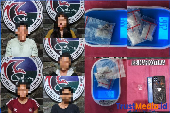 Perangi Narkoba, Satresnarkoba Polres Lampung Timur Tangkap 5 Pelaku dalam Satu Malam