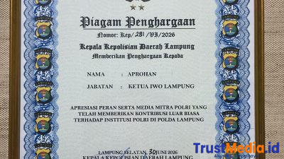 Aprohan Tolak Piagam Penghargaan Polda Lampung: Tidak Pernah Merasa Berkontribusi untuk Institusi Polri