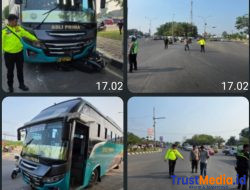 Satlantas Polresta Serang Kota Tangani Kecelakaan Lalu Lintas di Simpang TL Palima